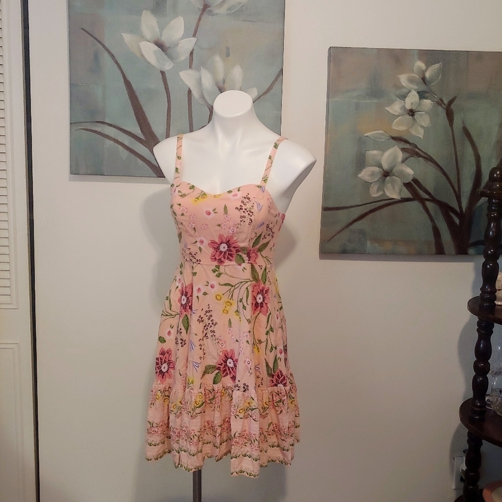 Old Navy pink feminine floral dress